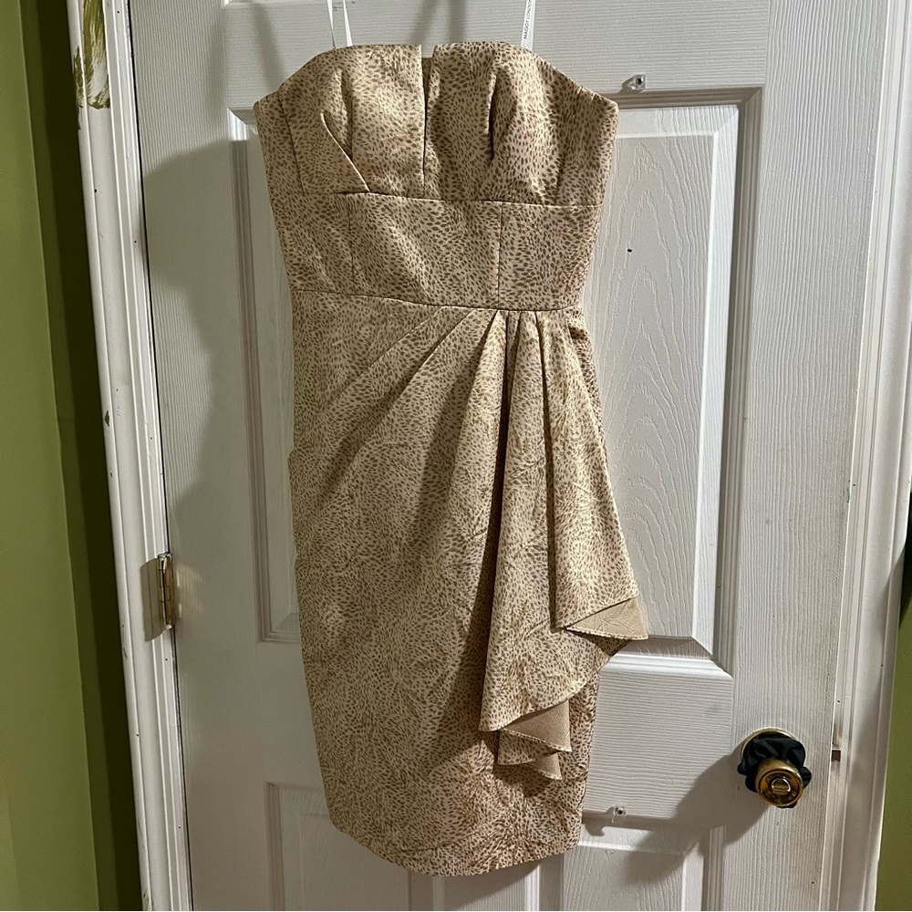 Maggy London Womens Strapless Dress Size 4 Metallic